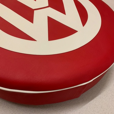 VW Spare Wheel Cover Lollipop Red and Off White